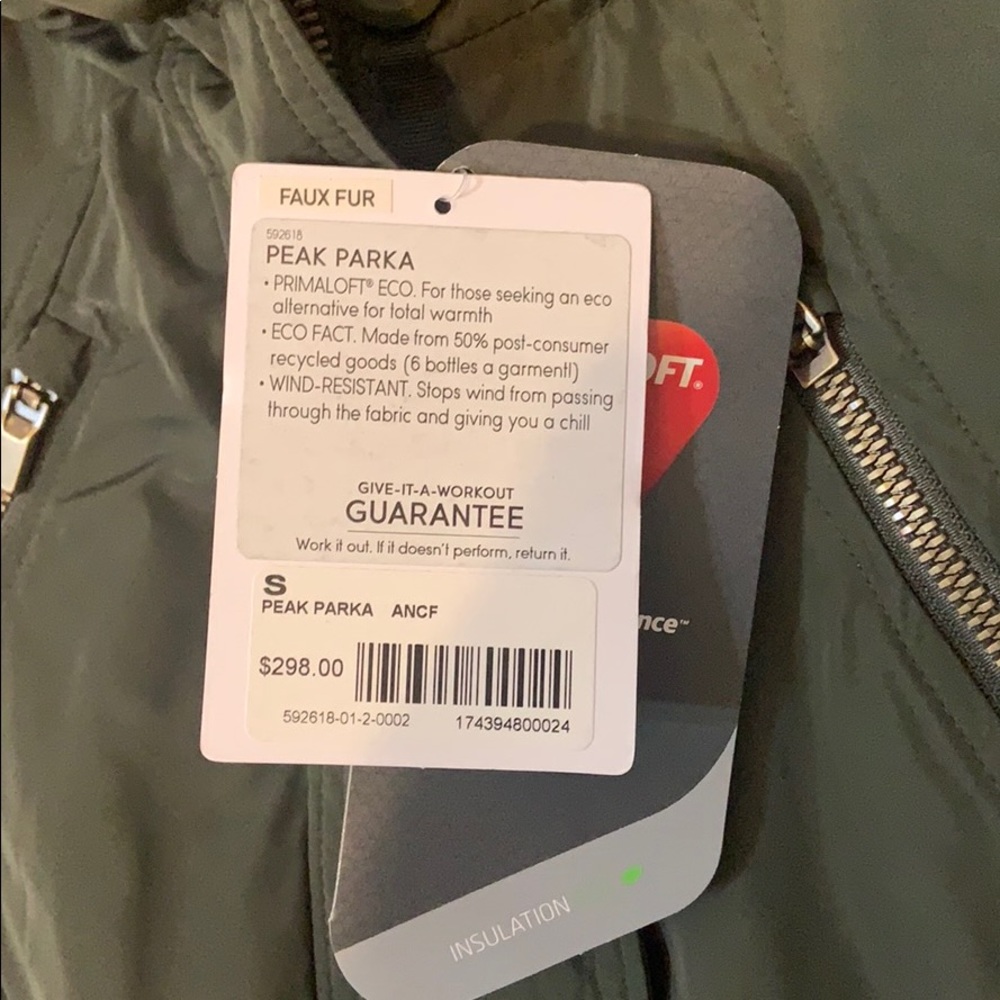 ATHLETA PrimaLoft Peak Parka Ancient Forest NWT - Picture 3 of 4